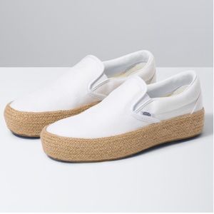 Linen slip on platform espadrille SF Vans